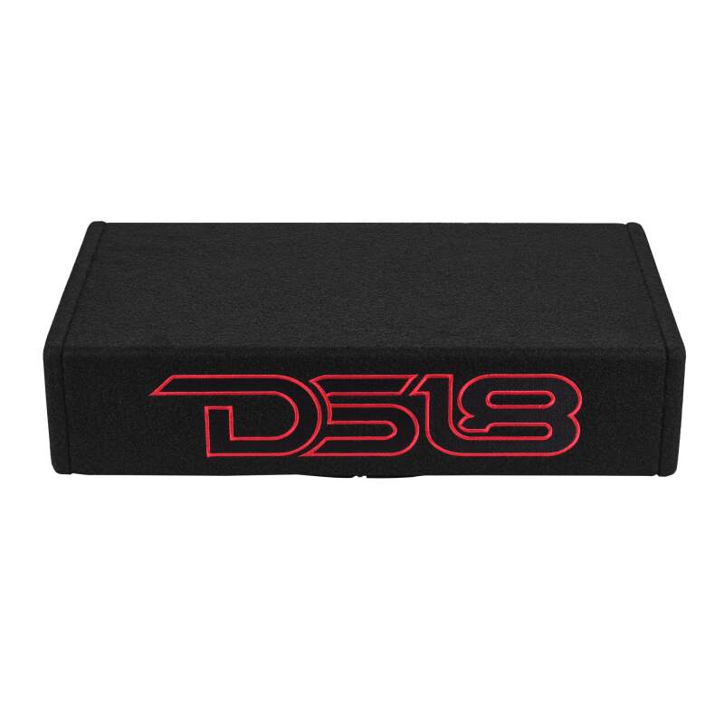 DS18 Single 10in Shallow Enclosure w/ Subwoofer 350 Watts RMS Sealed Black Carpet Amplified
