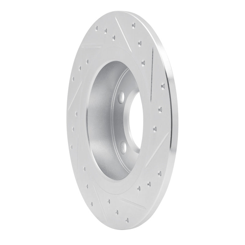 R1 11-16 Mini Cooper Paceman Rear Left Drilled & Slotted Silver Brake Rotor