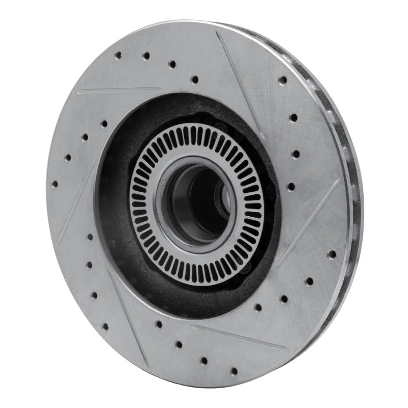 R1 95-11 Ford Explorer Front Left Drilled & Slotted Silver Brake Rotor
