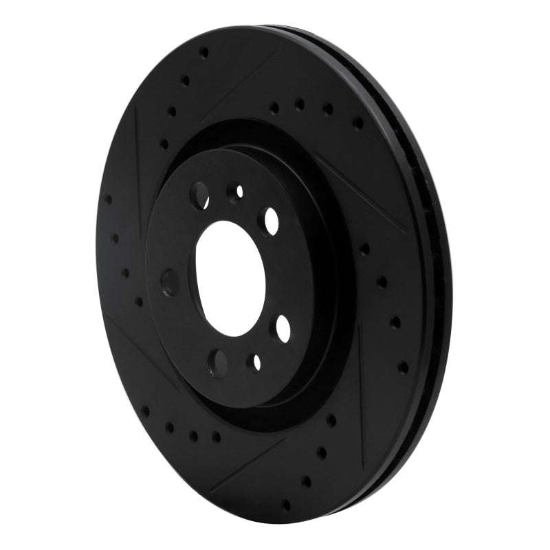 R1 98-15 Volkswagen Beetle Front Left Drilled & Slotted Black Brake Rotor
