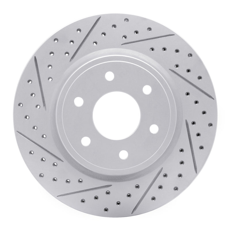 R1 05-25 Nissan Frontier Front Left Drilled & Slotted Geo-Carbon Rotor