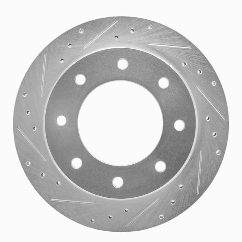 R1 00-11 Cadillac DTS Rear Left Drilled & Slotted Silver Brake Rotor