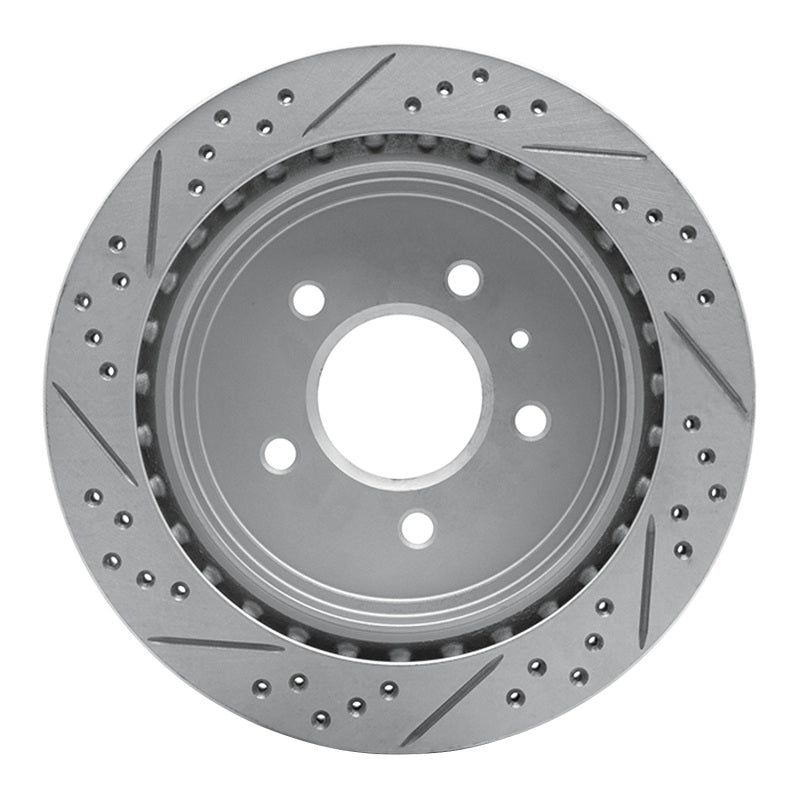 R1 03-11 Cadillac Sts Rear Right Drilled & Slotted Geo-Carbon Rotor