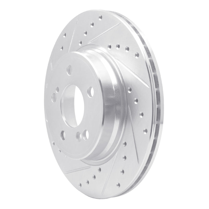 R1 93-02 Mercedes-Benz SL500 Rear Left Drilled & Slotted Silver Brake Rotor