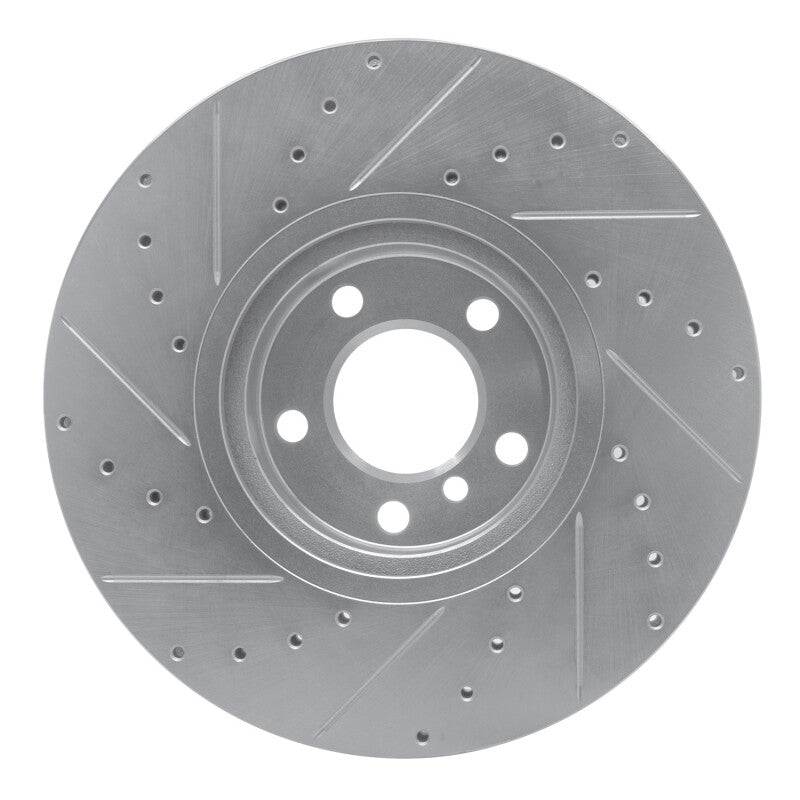 DFC 07-18 BMW X5 Front Right Drilled & Slotted Silver Brake Rotor