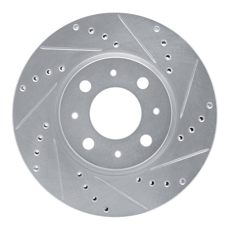 DFC 93-95 Volvo 850 Front Right Drilled & Slotted Silver Brake Rotor