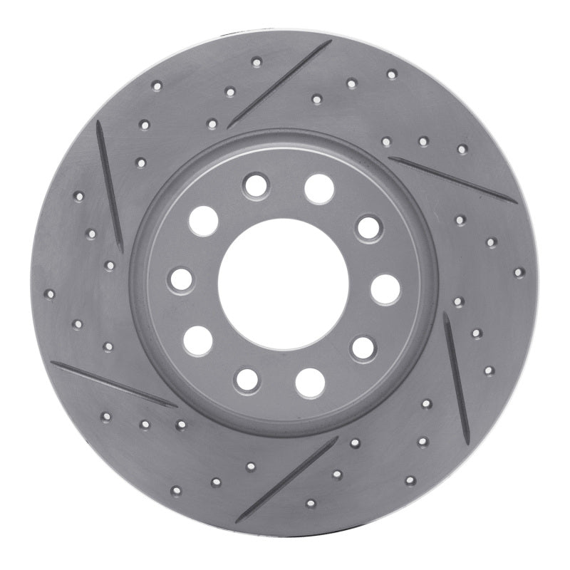 R1 14-22 Chrysler 200 Rear Left Drilled & Slotted Geo-Carbon Rotor