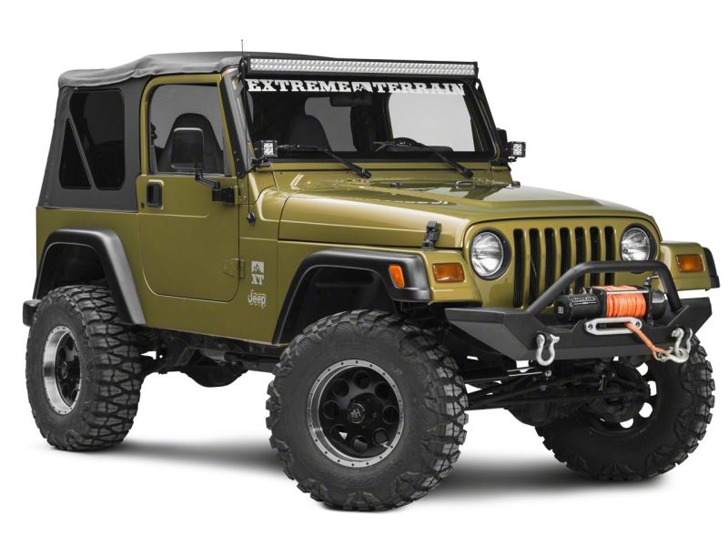 Raxiom 97-06 Jeep Wrangler TJ 50-In LED Light Bar Windshield Mount w/ Auxiliary Bracket