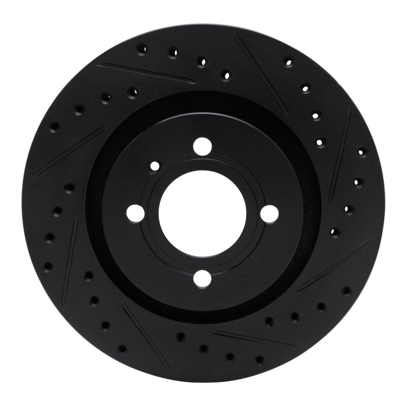 R1 90-93 Volkswagen CORRADO Front Right Drilled & Slotted Black Brake Rotor