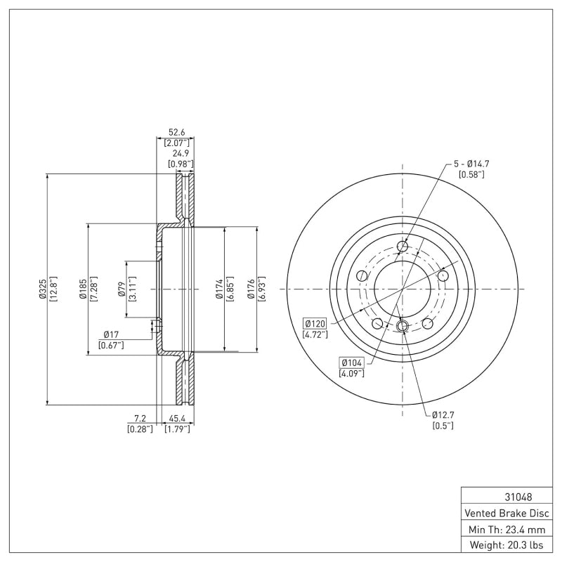 R1 01-08 BMW Z4 Front Brake Rotor