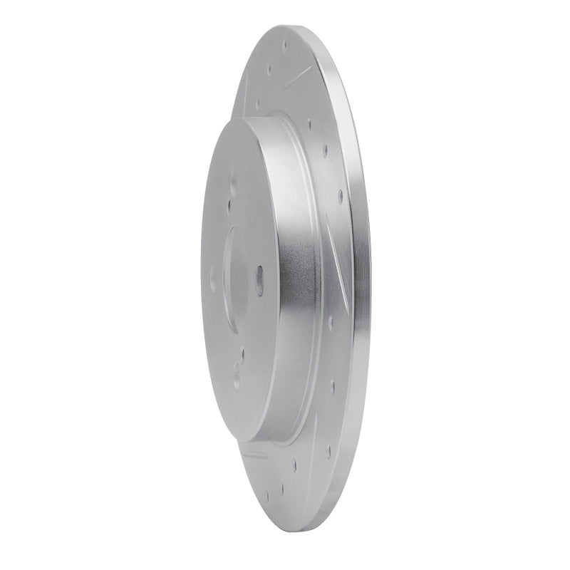 R1 12-18 Toyota Yaris (USA/Canada) Rear Left Drilled & Slotted Silver Brake Rotor