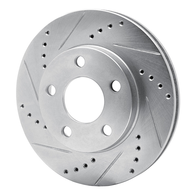 R1 97-05 Chevrolet Malibu Front Left Drilled & Slotted Silver Brake Rotor
