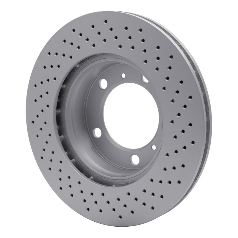 R1 05-08 Porsche Boxster Left Front Drilled GeoSPEC Coated Rotor