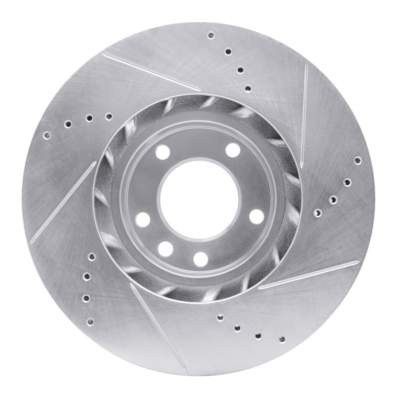 DFC 11-18 Porsche Cayenne Right Front Drilled & Slotted Silver Brake Rotor