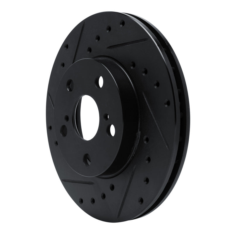 R1 87-87 Toyota Camry Front Left Drilled & Slotted Black Brake Rotor