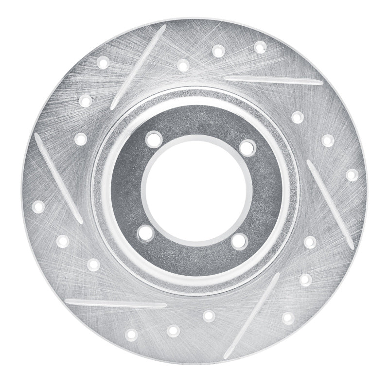 DFC 81-84 Toyota Starlet Front Left Drilled & Slotted Silver Brake Rotor