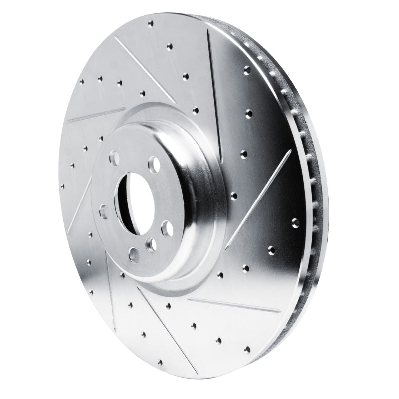 R1 17-25 BMW M850i xDrive Gran Coupe Right Front Drilled & Slotted Silver Brake Rotor