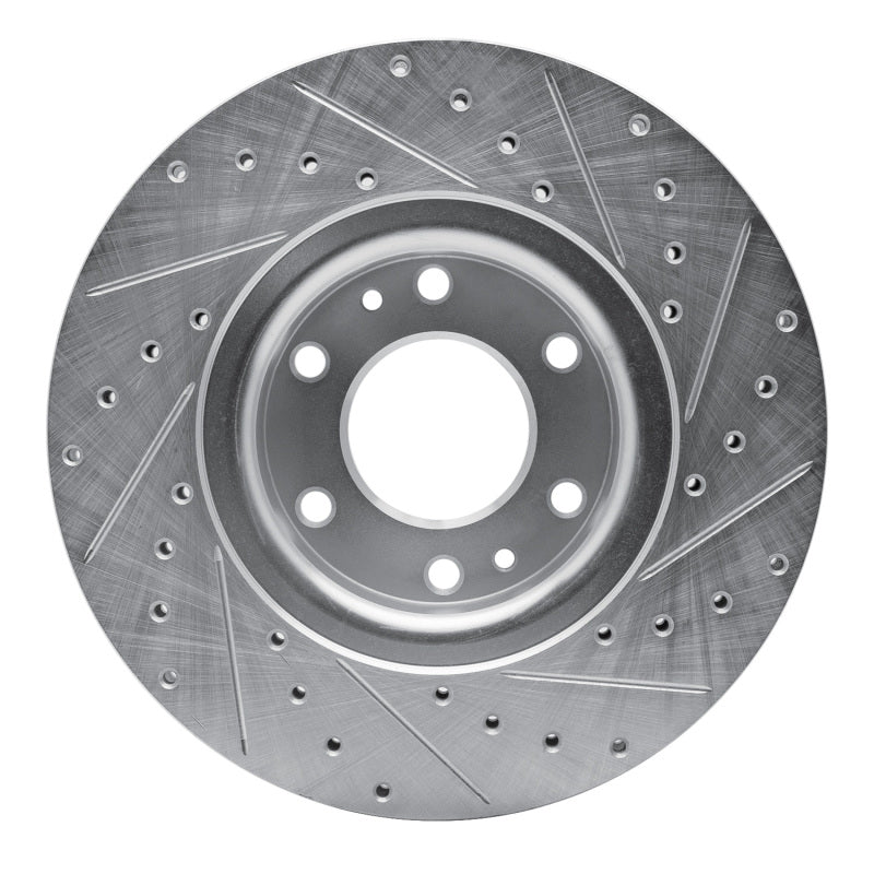DFC 02-09 Buick Rainier Front Left Drilled & Slotted Silver Brake Rotor