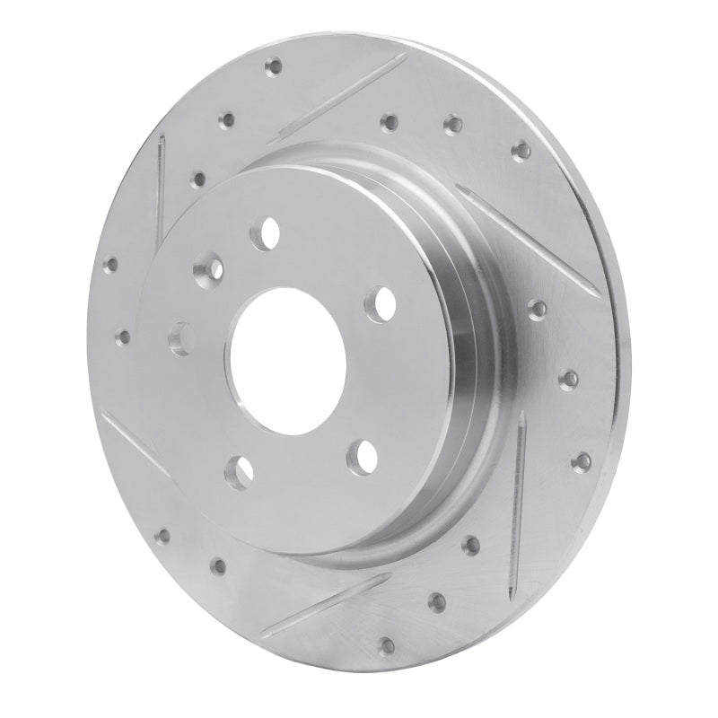 R1 11-22 Buick Encore Rear Left Drilled & Slotted Silver Brake Rotor