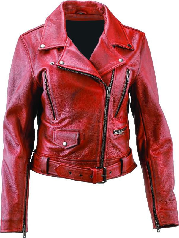 Kuryakyn Leather By River Road Arabian Spice Leather Jacket Red Womens - 2XL