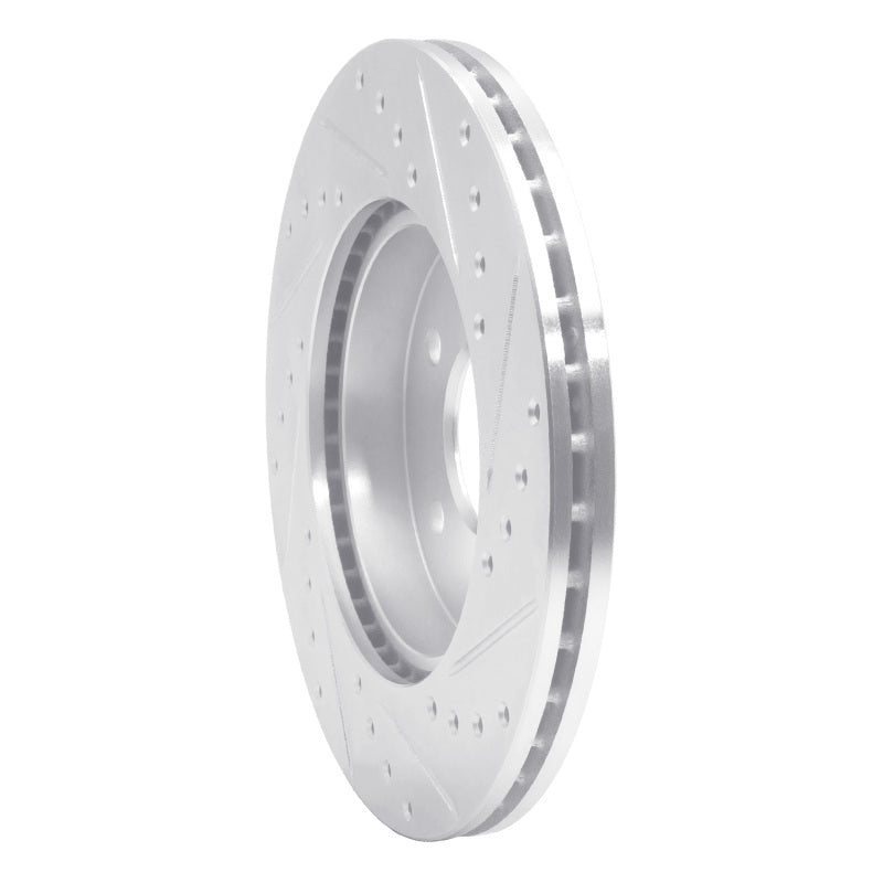R1 94-97 Mercedes-Benz C280 Front Left Drilled & Slotted Silver Brake Rotor