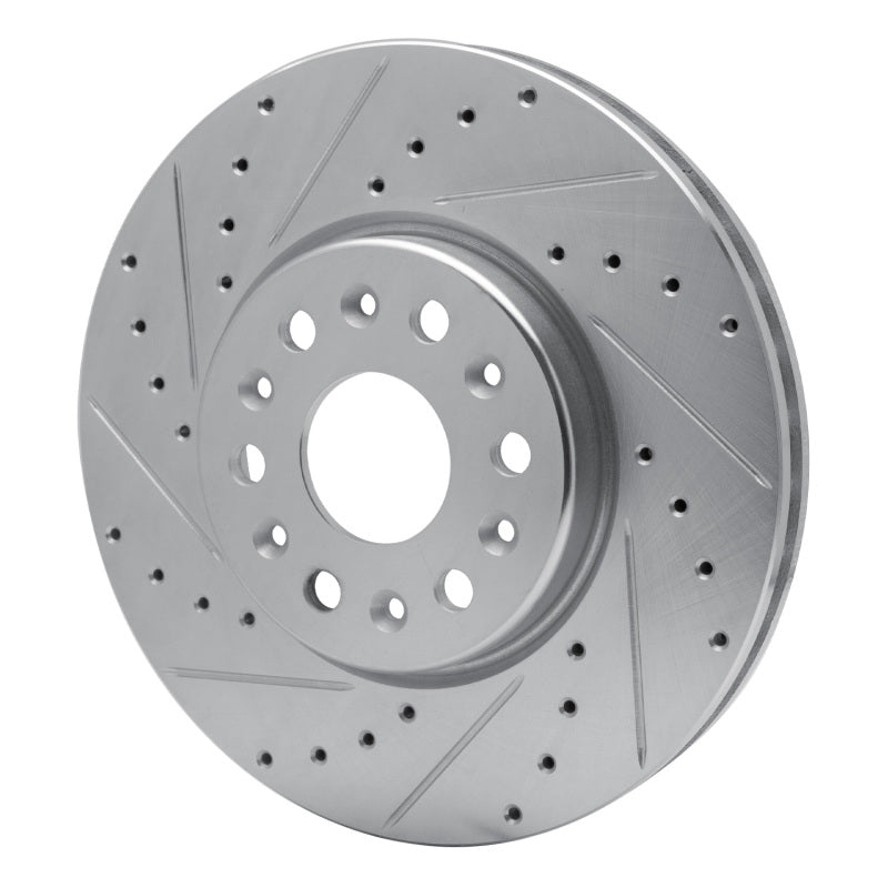 R1 2017-2025 Buick Enclave Front Left Drilled & Slotted Silver Brake Rotor