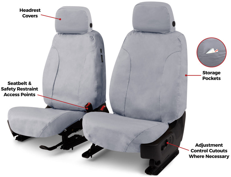 Covercraft 07-13 Chevrolet Tahoe Polycotton SeatSaver Custom Front Row Seat Covers - Grey