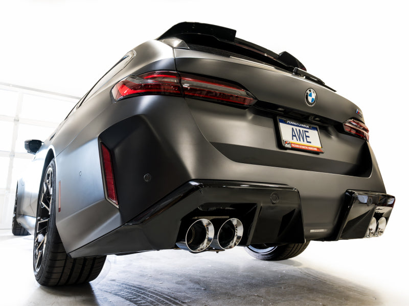 AWE Tuning BMW G90/G99 M5 Track Edition Cat-Back Exhaust - Chrome Silver Tips