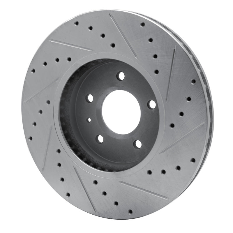 R1 09-11 Cadillac STS Front Left Drilled & Slotted Silver Brake Rotor