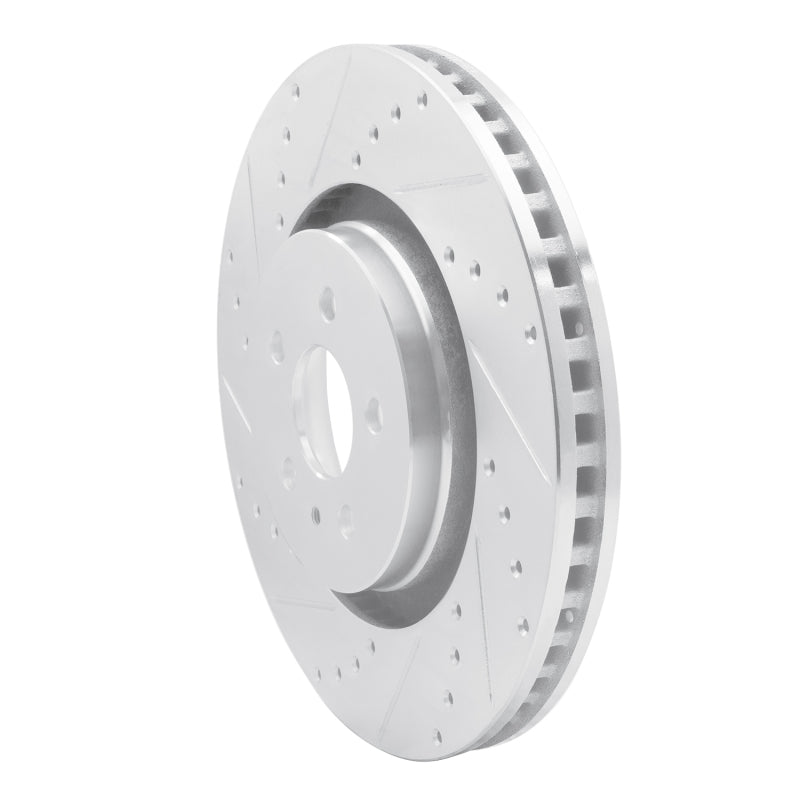 R1 15-21 Ford Edge Front Left Drilled & Slotted Silver Brake Rotor