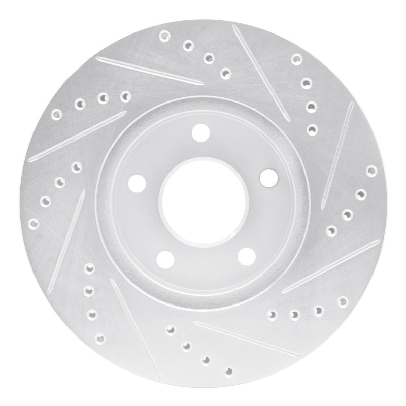 R1 07-10 Chevrolet COBALT Front Left Drilled & Slotted Silver Brake Rotor