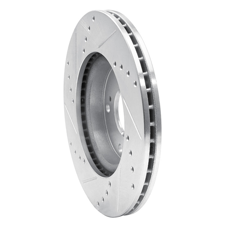R1 03-17 Acura ILX Front Right Drilled & Slotted Silver Brake Rotor