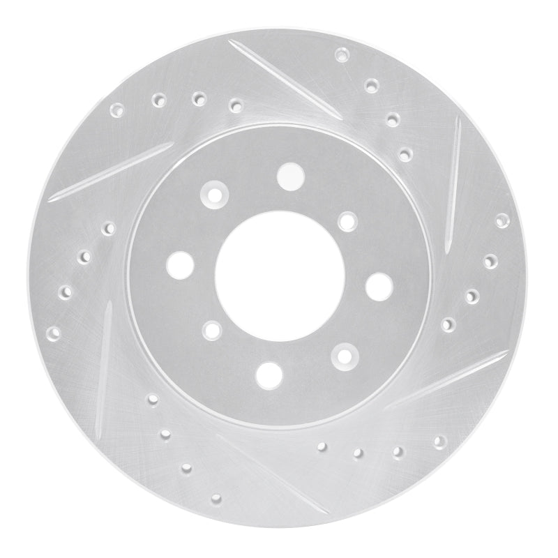 R1 88-91 Honda Accord Coupe Front Right Drilled & Slotted Silver Brake Rotor