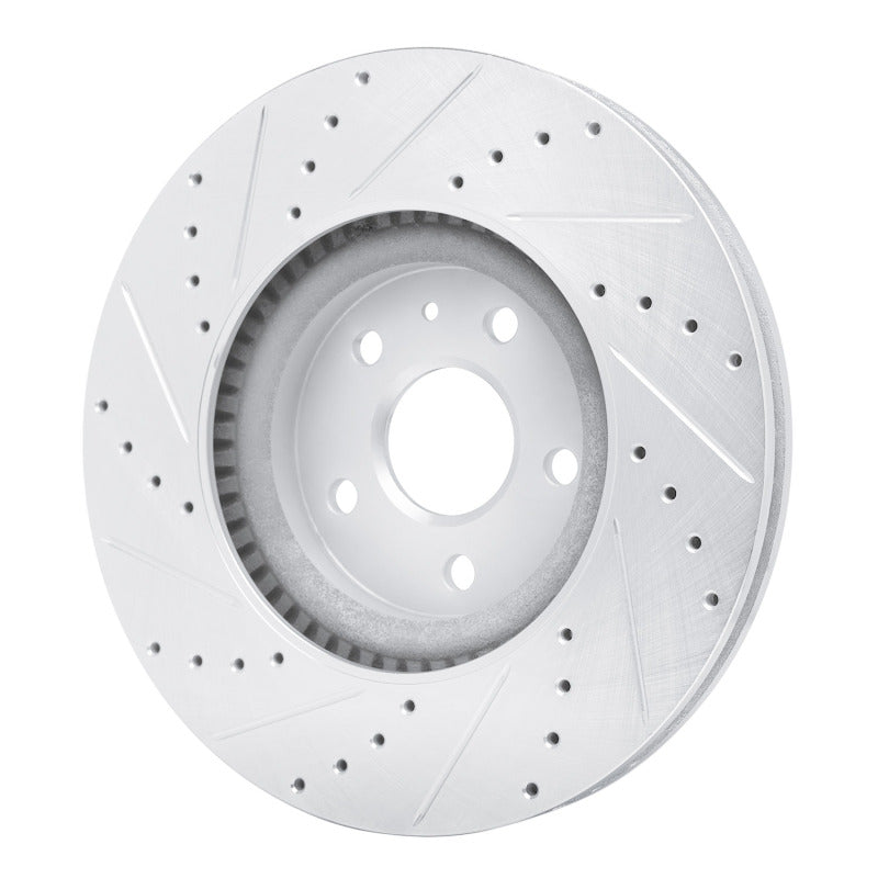 R1 13-19 Buick Regal Front Right Drilled & Slotted Silver Brake Rotor