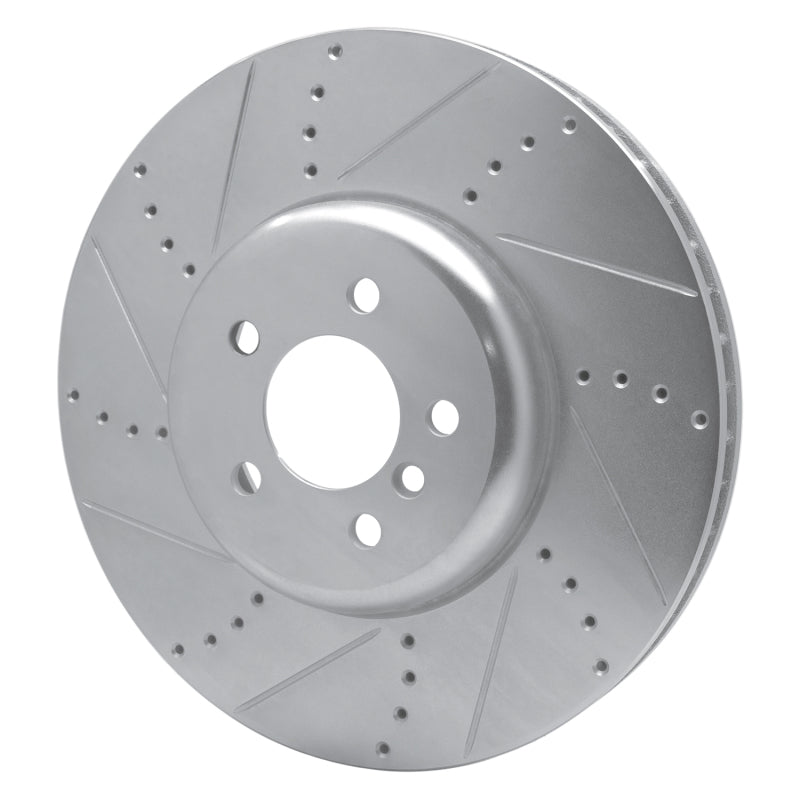 DFC 09-17 BMW 750Li Left Front Drilled & Slotted Silver Brake Rotor