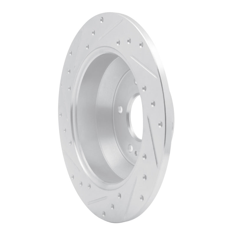 R1 15-20 Kia SORENTO Rear Right Drilled & Slotted Silver Brake Rotor