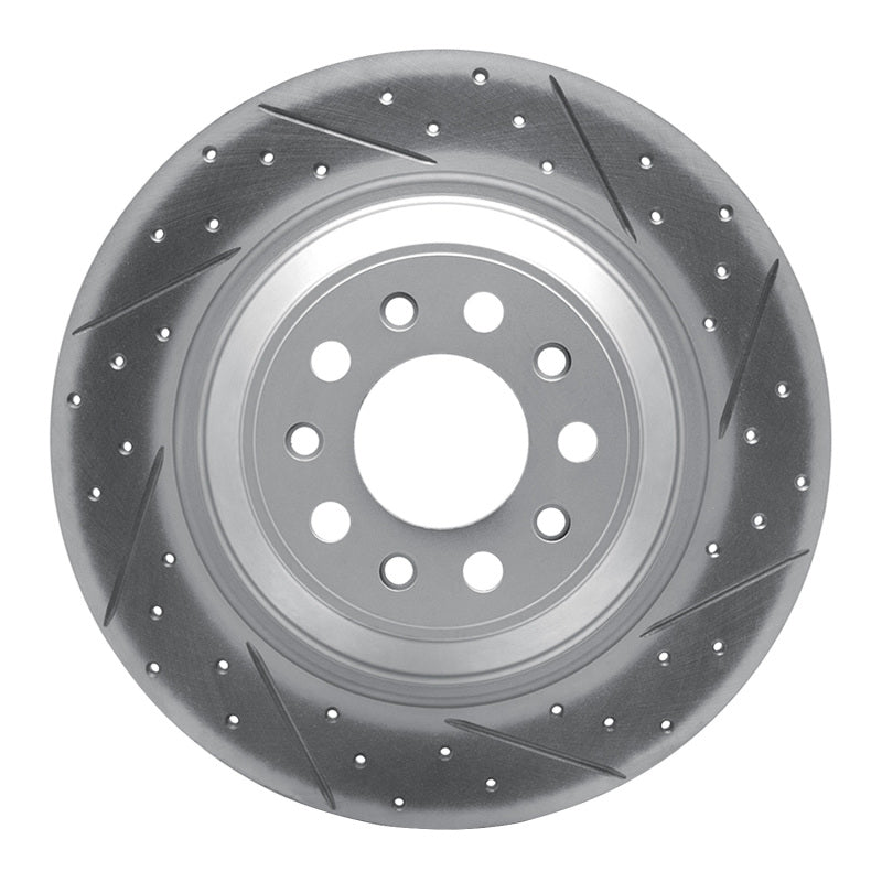 R1 14-23 Jeep Cherokee Rear Right Drilled & Slotted Geo-Carbon Rotor