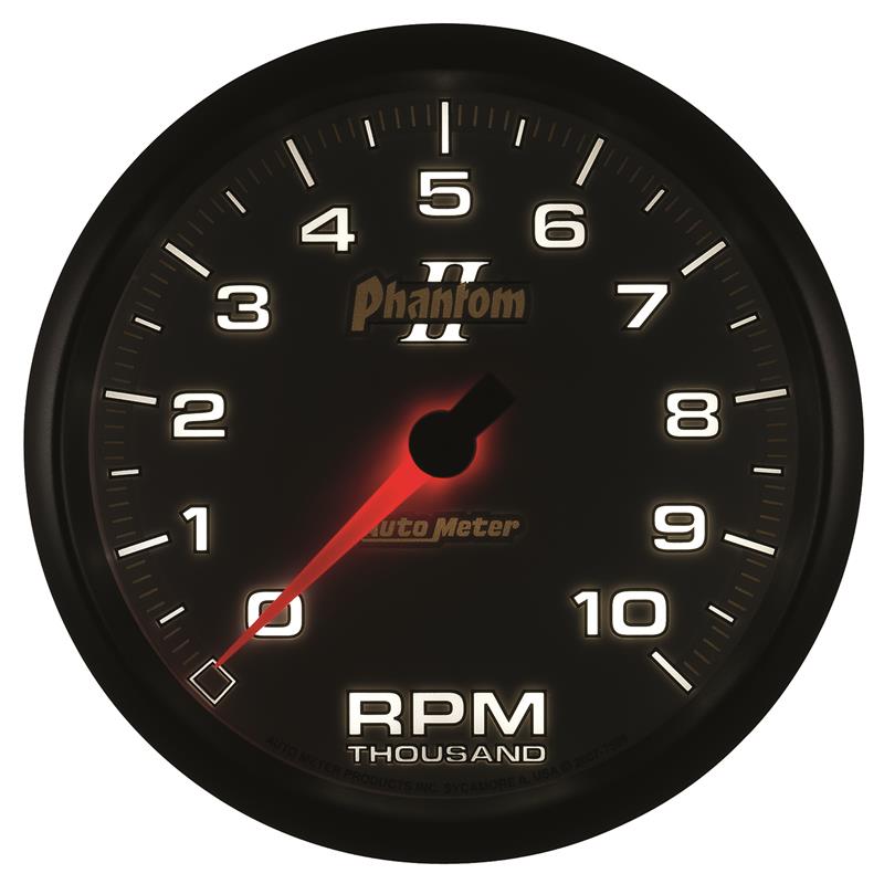 Autometer Phantom II 5in Electrical 10K RPM In-Dash Tachometer