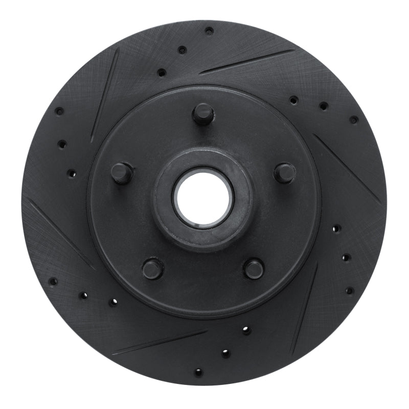 R1 73-73 Ford Gran Torino Front Left Drilled & Slotted Black Brake Rotor