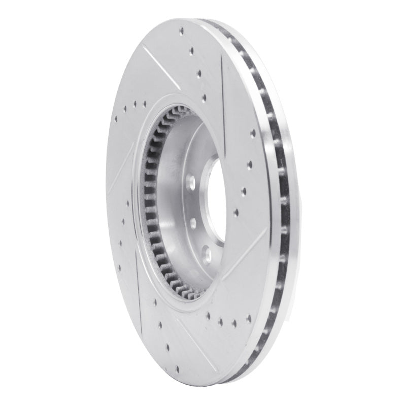 R1 06-13 Ford Fusion Front Left Drilled & Slotted Silver Brake Rotor