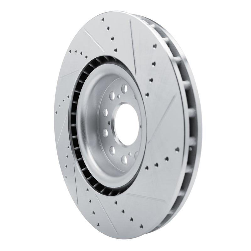 R1 17-25 Acura Integra Front Left Drilled & Slotted Silver Brake Rotor