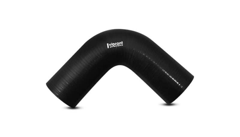 Vibrant 4 Ply Reinforced Silicone Elbow Connector - 2.25in I.D. - 90 deg. Elbow (BLACK)