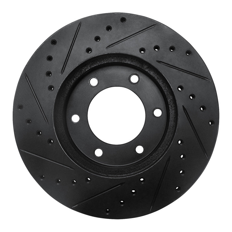 R1 93-98 Toyota T100 Front Right Drilled & Slotted Black Brake Rotor