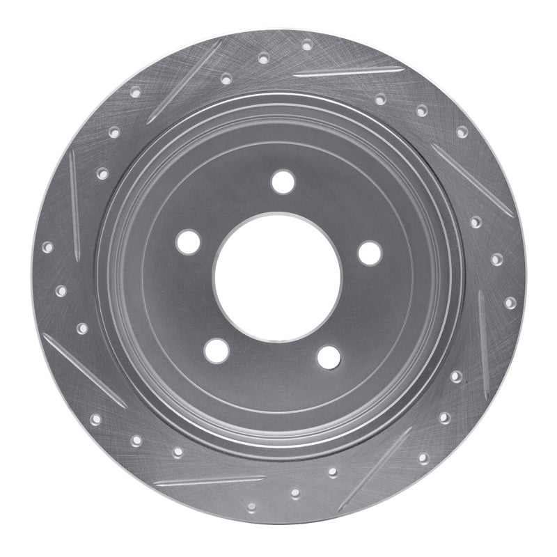 R1 97-04 Ford F-150 4WD Rear Right Drilled & Slotted Silver Brake Rotor