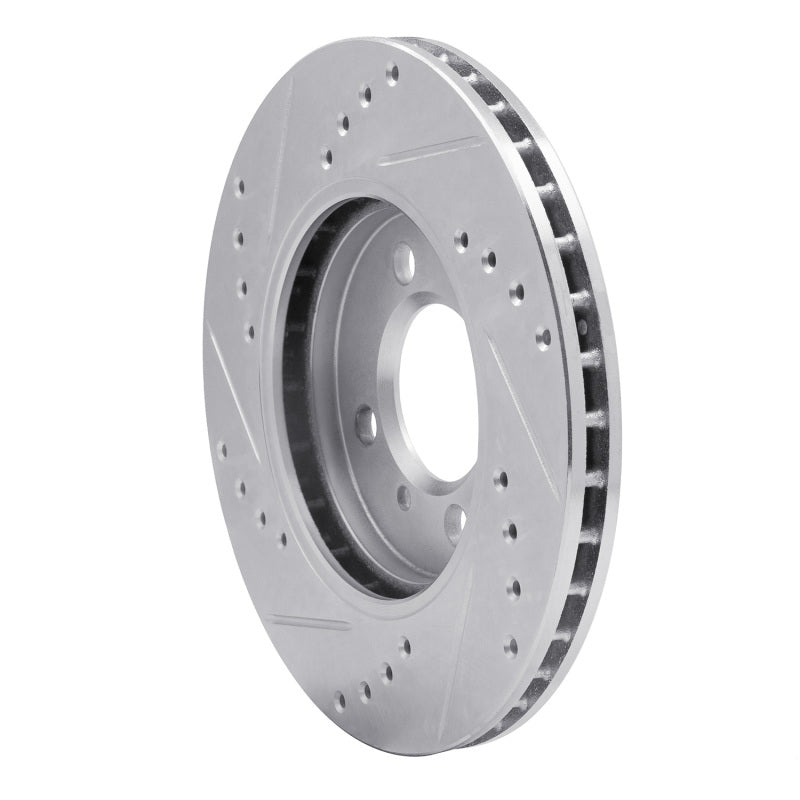 R1 84-91 BMW 325 Front Right Drilled & Slotted Silver Brake Rotor