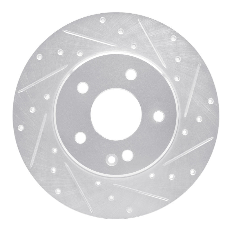 R1 97-98 Mercedes-Benz C230 Front Right Drilled & Slotted Silver Brake Rotor