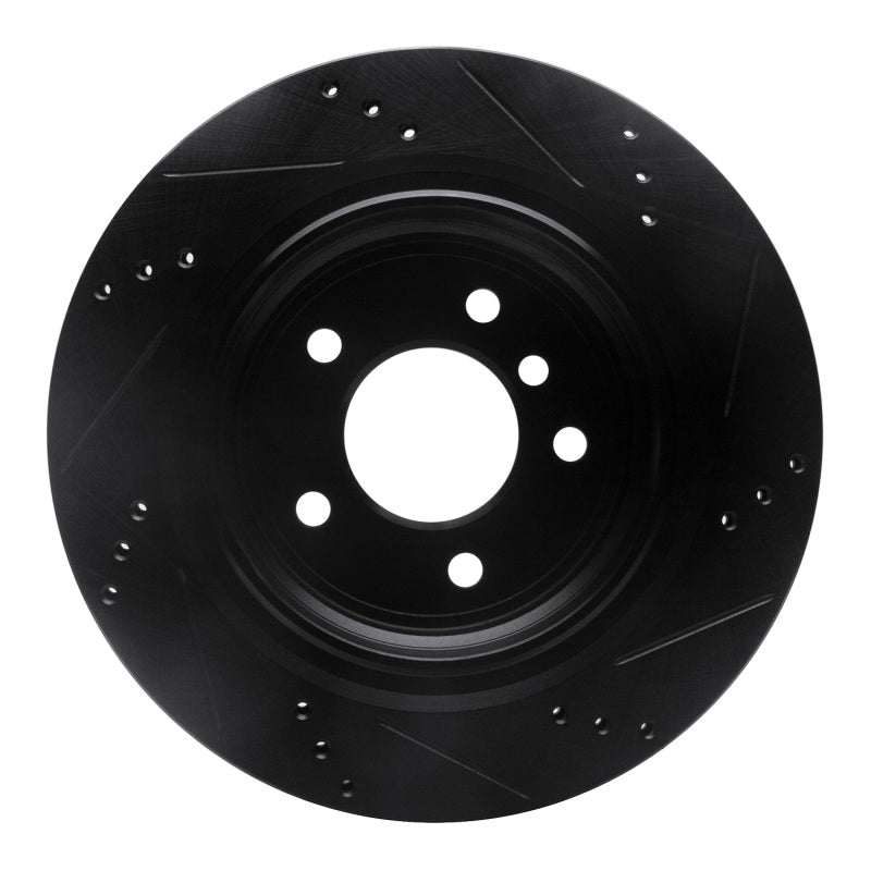 R1 95-99 BMW M3 E36 Right Rear Drilled & Slotted Black Brake Rotor