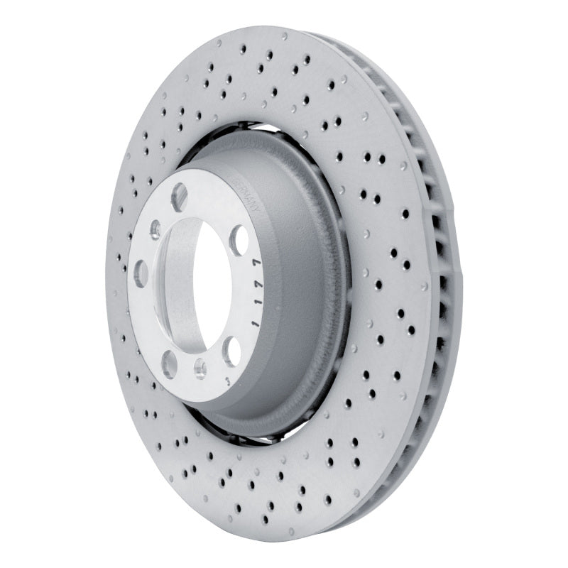 R1 13-19 Porsche 911 Left Rear Drilled Carbon Alloy GeoMET Rotor