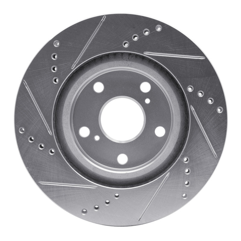 DFC 16-26 Polestar Polestar 2 Rear Right Drilled & Slotted Silver Brake Rotor