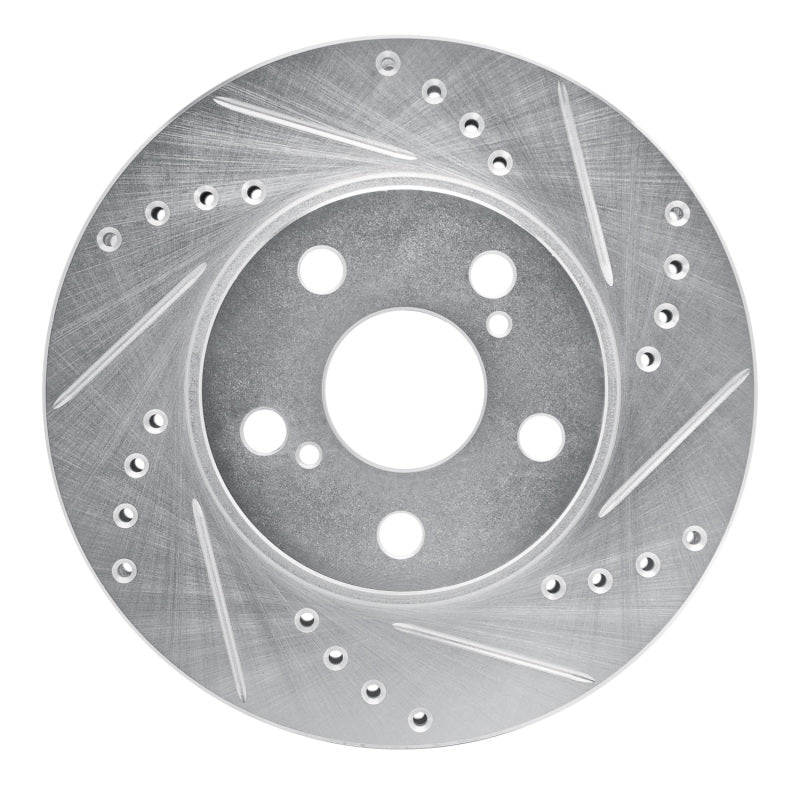 DFC 94-00 Toyota Celica Front Right Drilled & Slotted Silver Brake Rotor